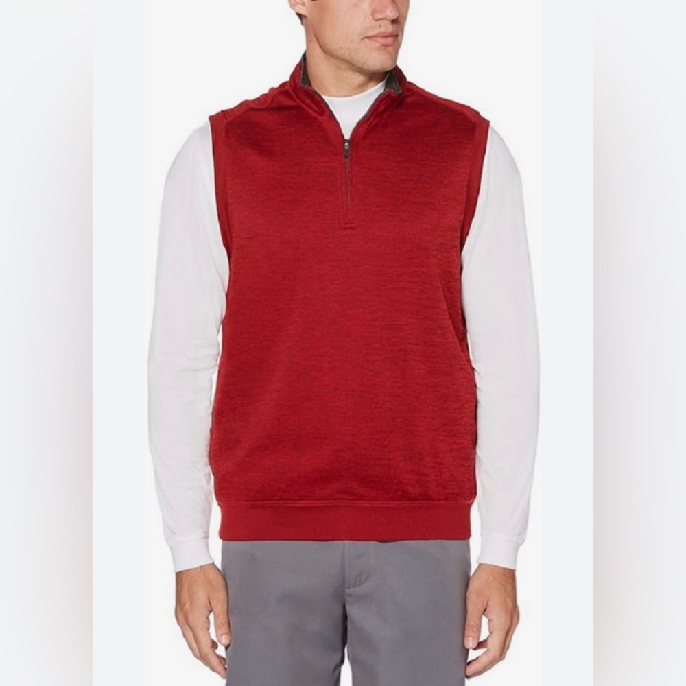 PGA tour‎ men’s XXL three-quarter zip golf vest with side pockets, maroon color